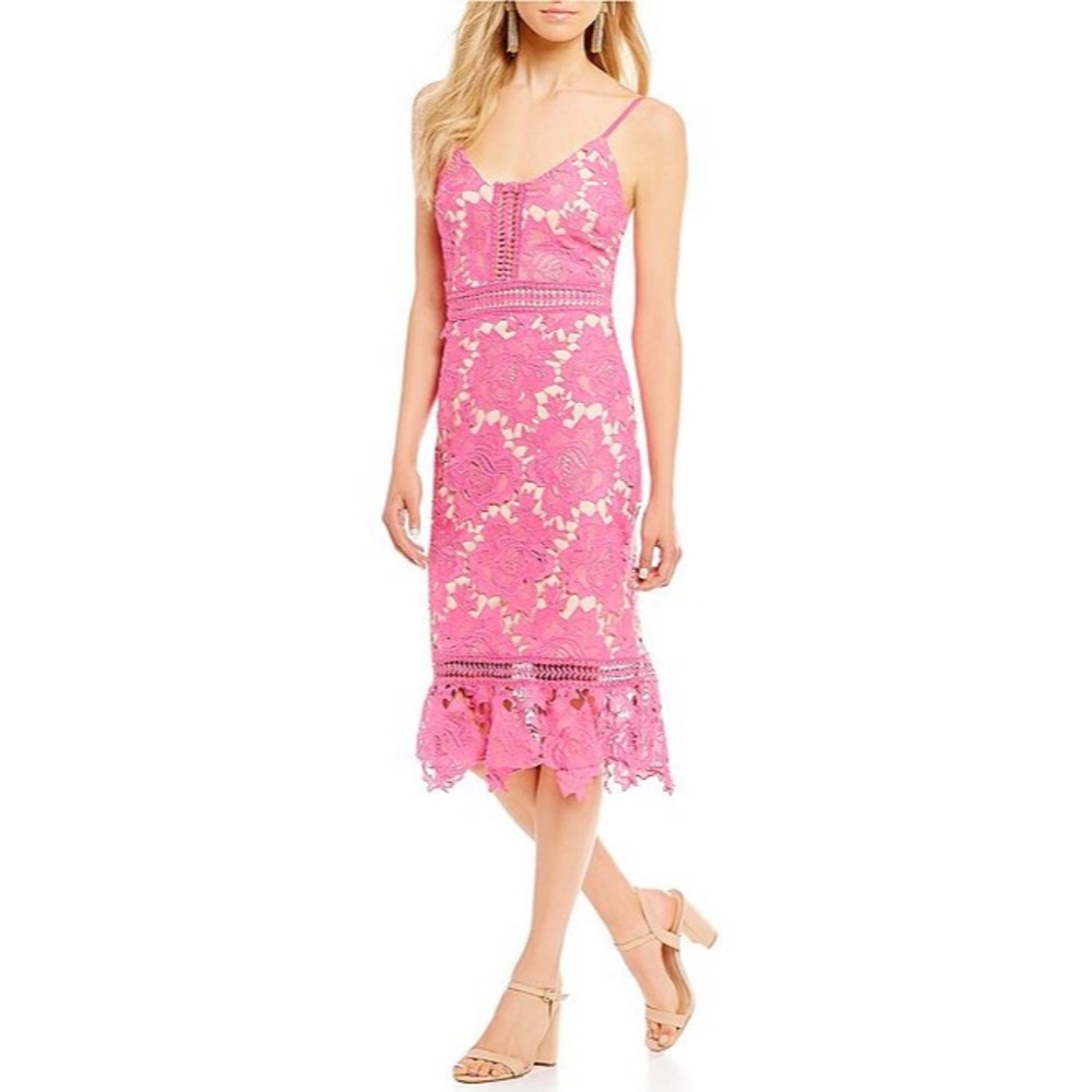 Gianni Bini Camilla Lace Mid Length Cocktail Dress